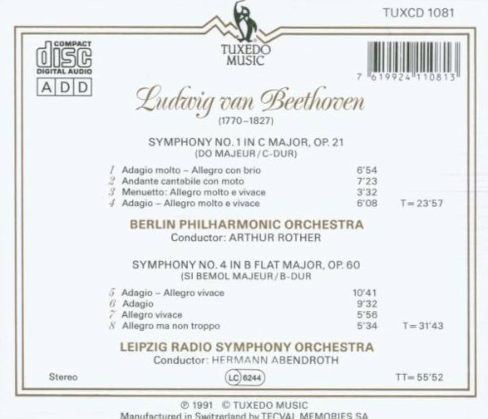 【中古】 Sinfonien 4 ＆ 1 LudwigVanBeethoven 41fGg9BUCjL._UF1000,1000_QL80_.jpg
